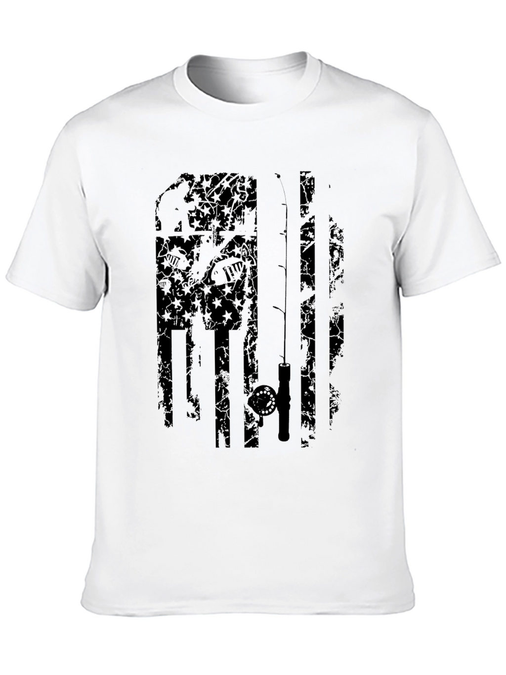 Fishing Flag Graphic Tee - Black