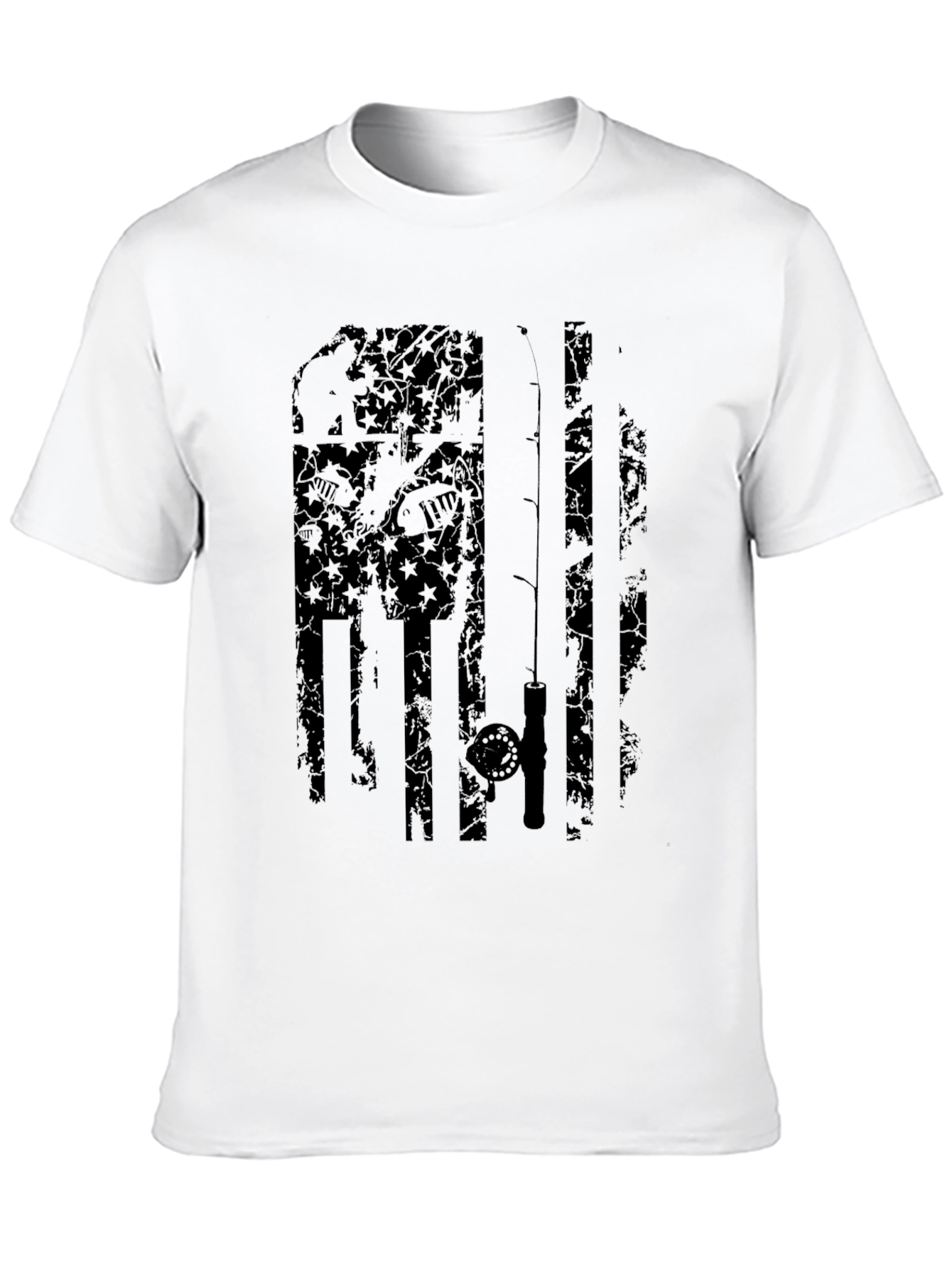 Fishing Flag Graphic Tee - Black