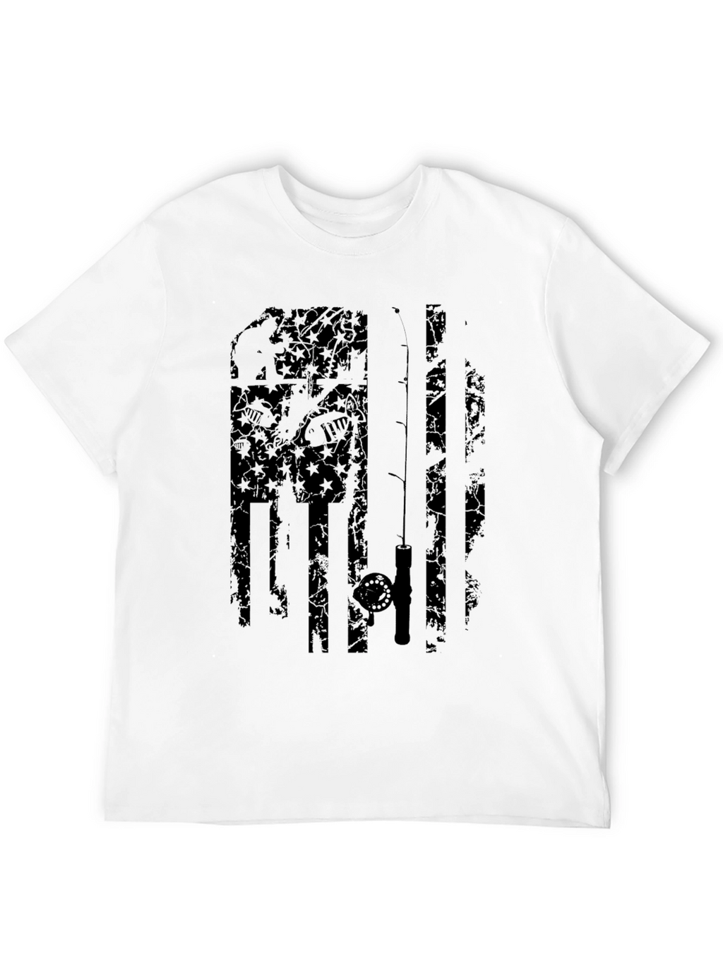 Fishing Flag Graphic Tee - Black