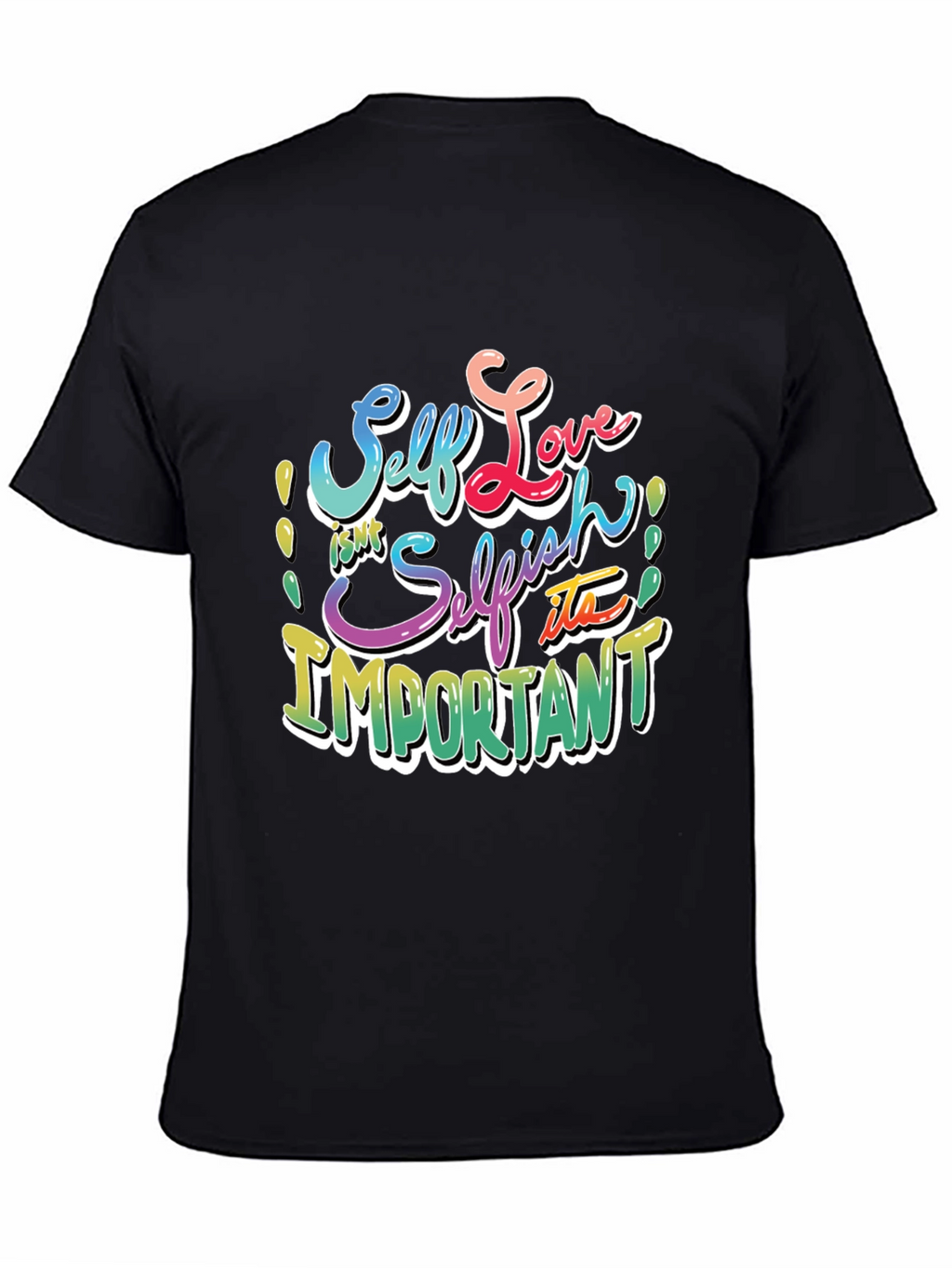 Self Love Graphic T-Shirt - Black Crew Neck