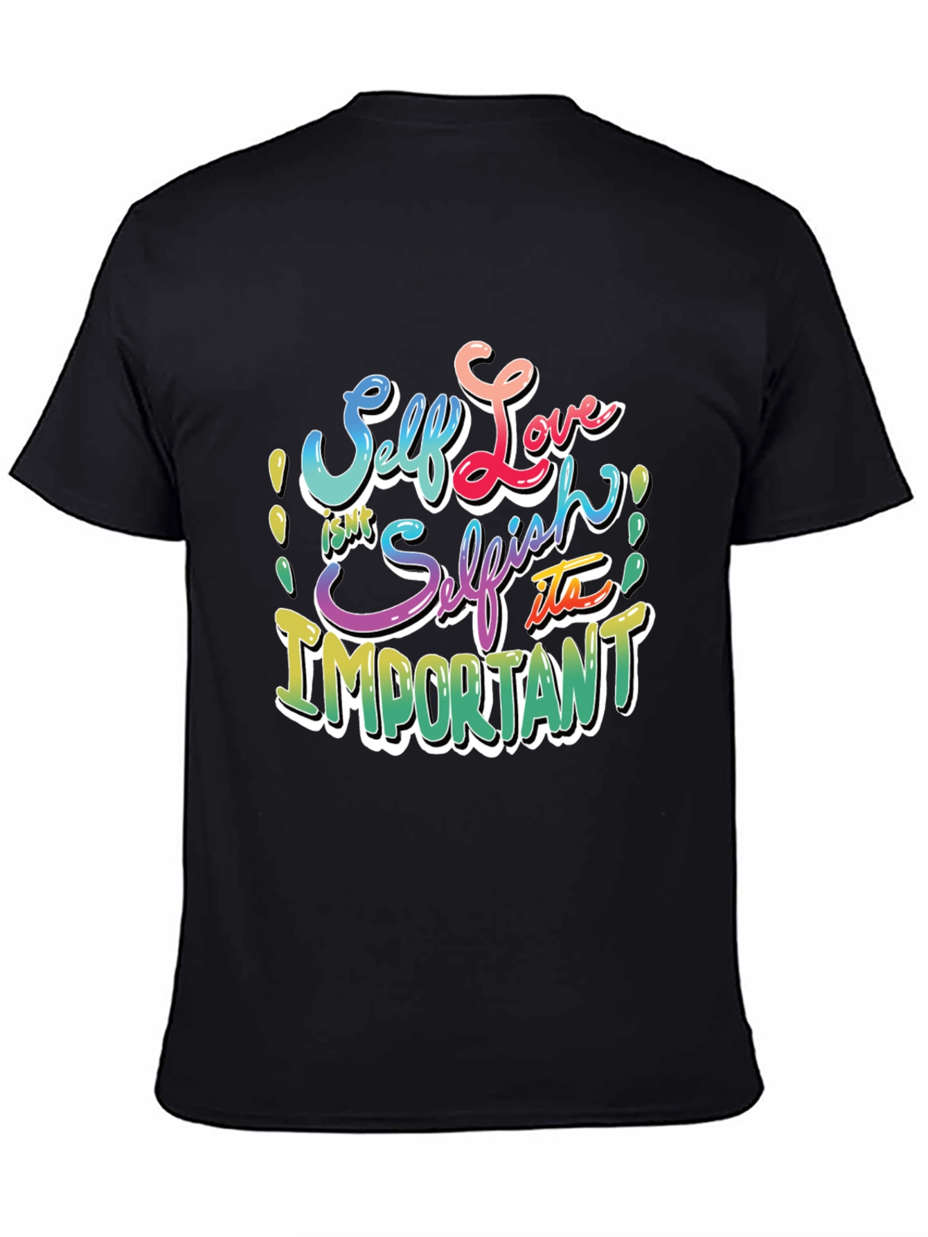 Self Love Graphic T-Shirt - Black Crew Neck