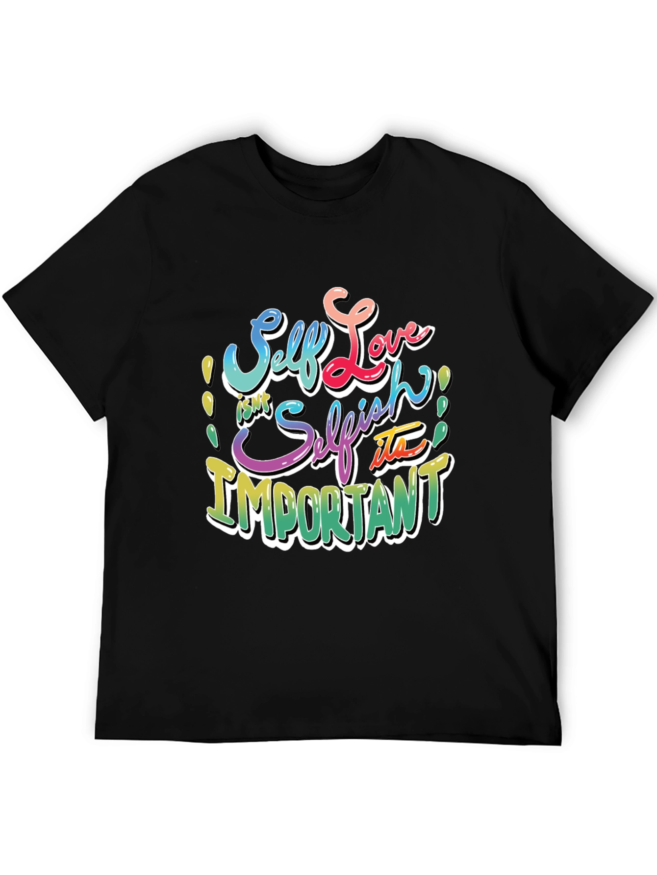 Self Love Graphic T-Shirt - Black Crew Neck