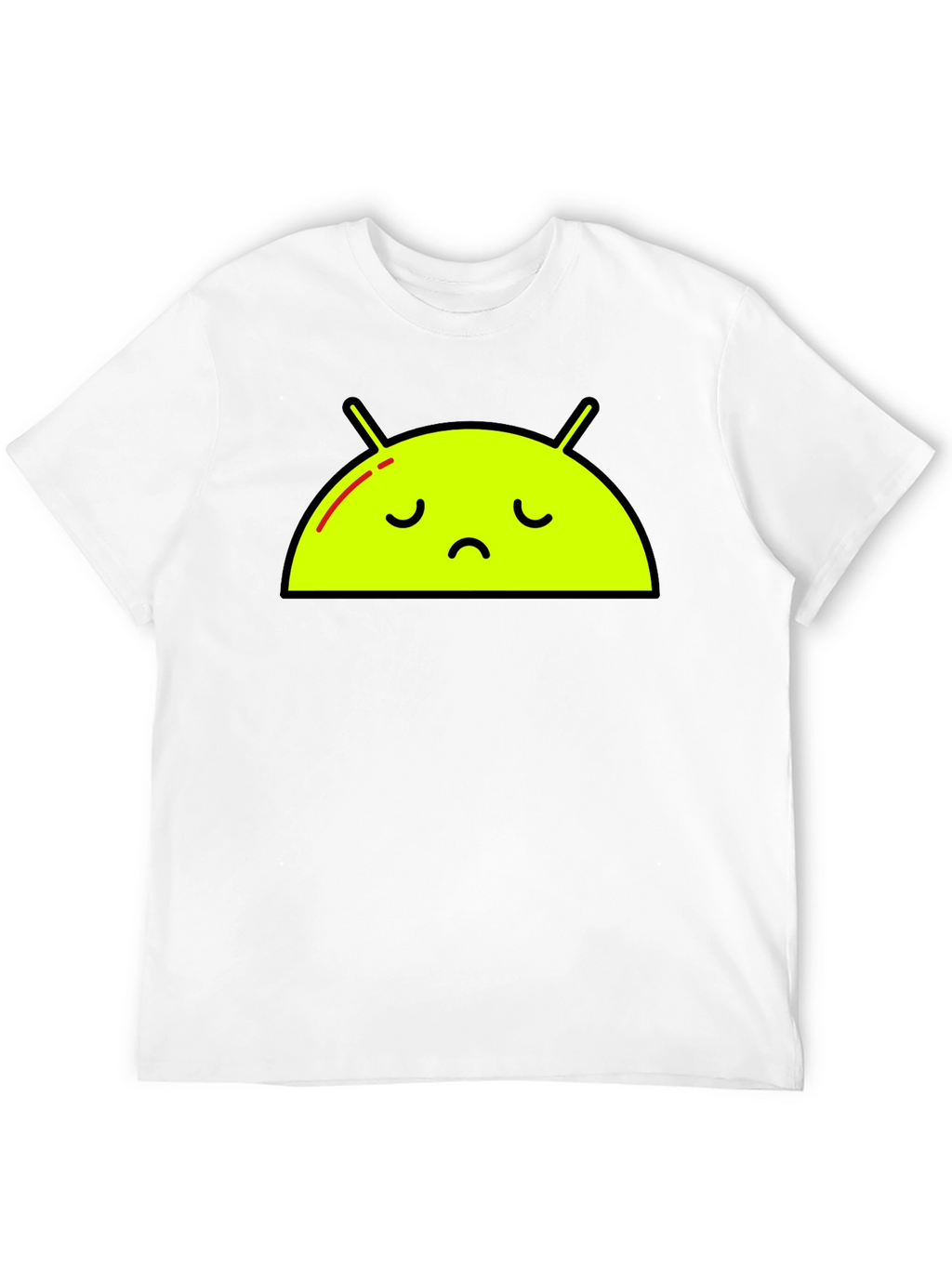 Sad Android Graphic Tee - Black Cotton T-Shirt
