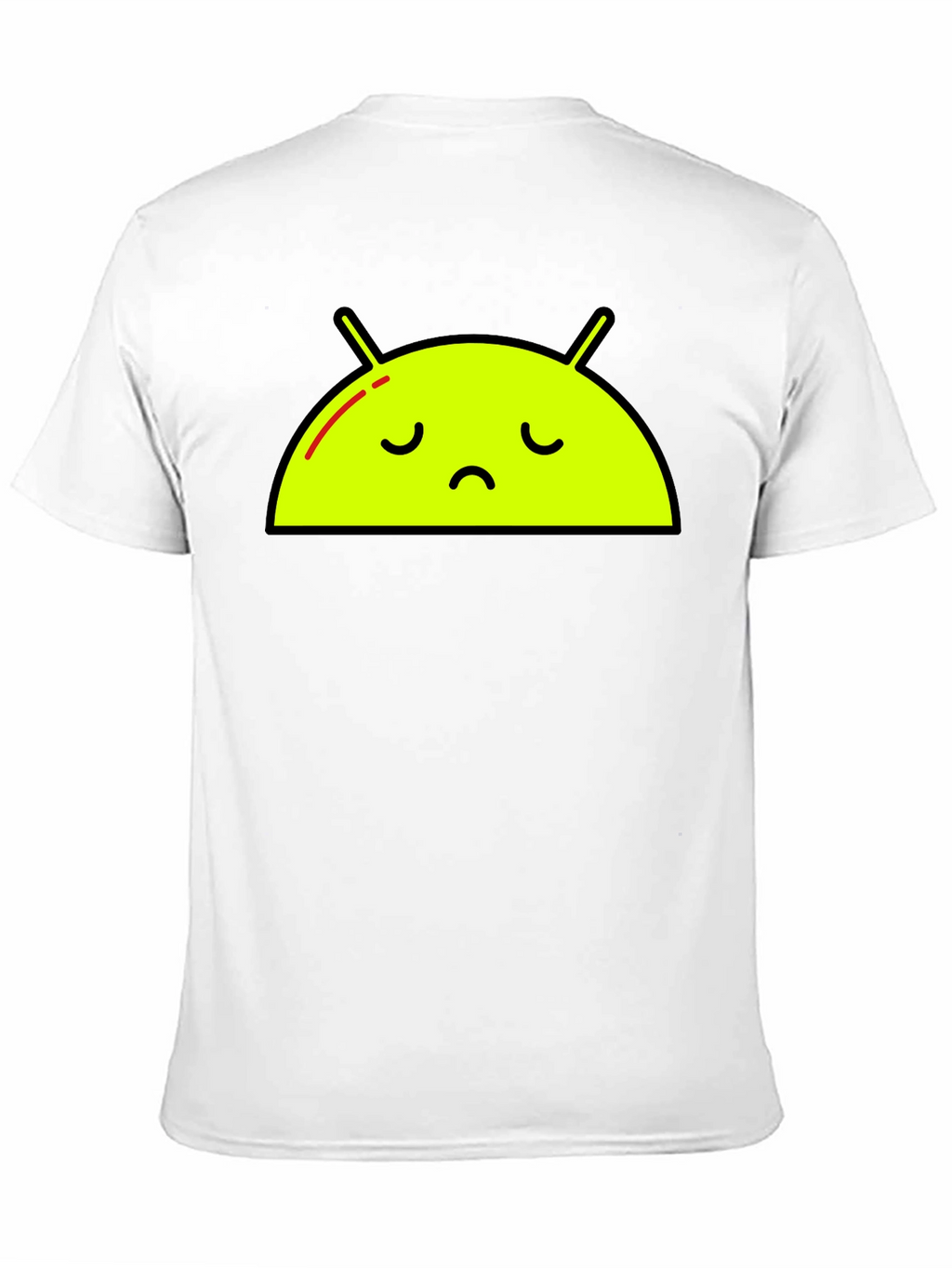 Sad Android Graphic Tee - Black Cotton T-Shirt