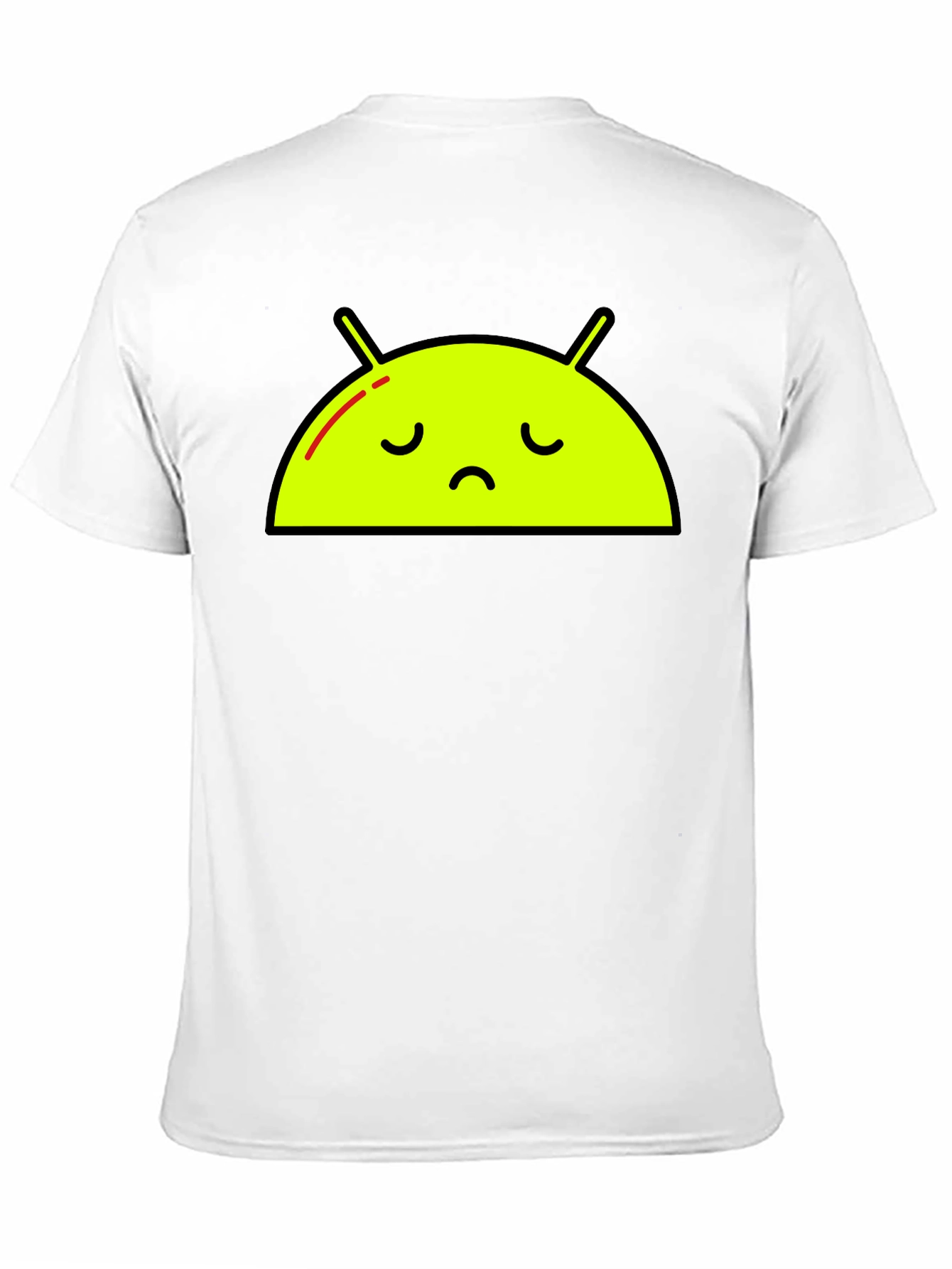 Sad Android Graphic Tee - Black Cotton T-Shirt