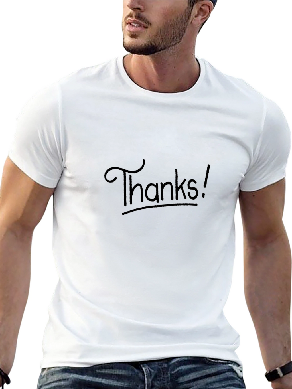Black Thanks! Graphic Tee - Casual Style