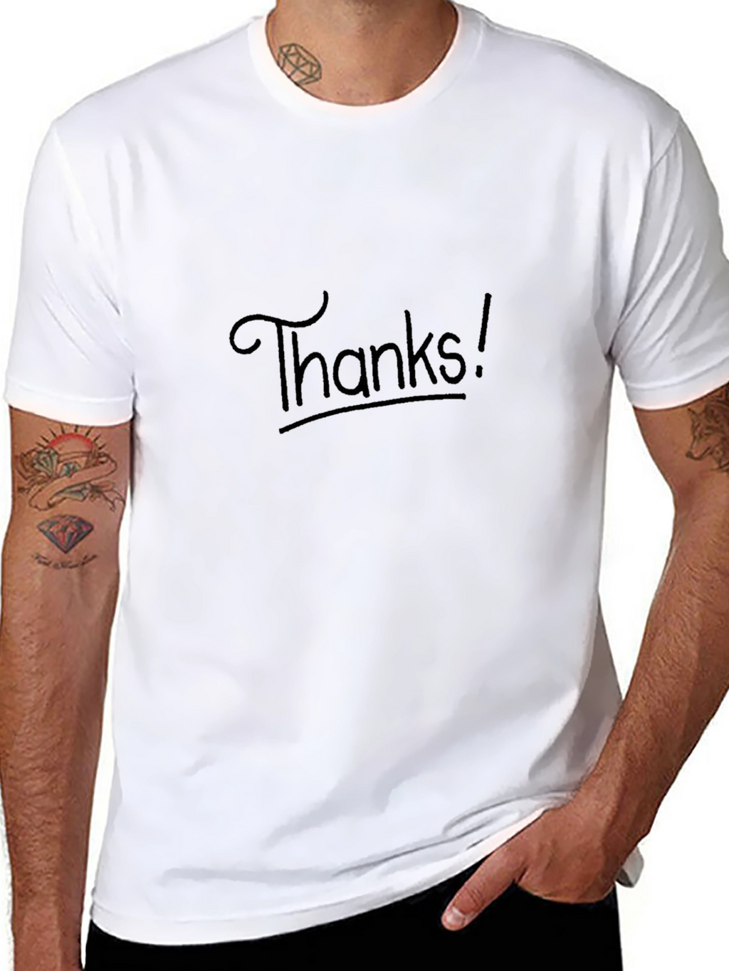 Black Thanks! Graphic Tee - Casual Style