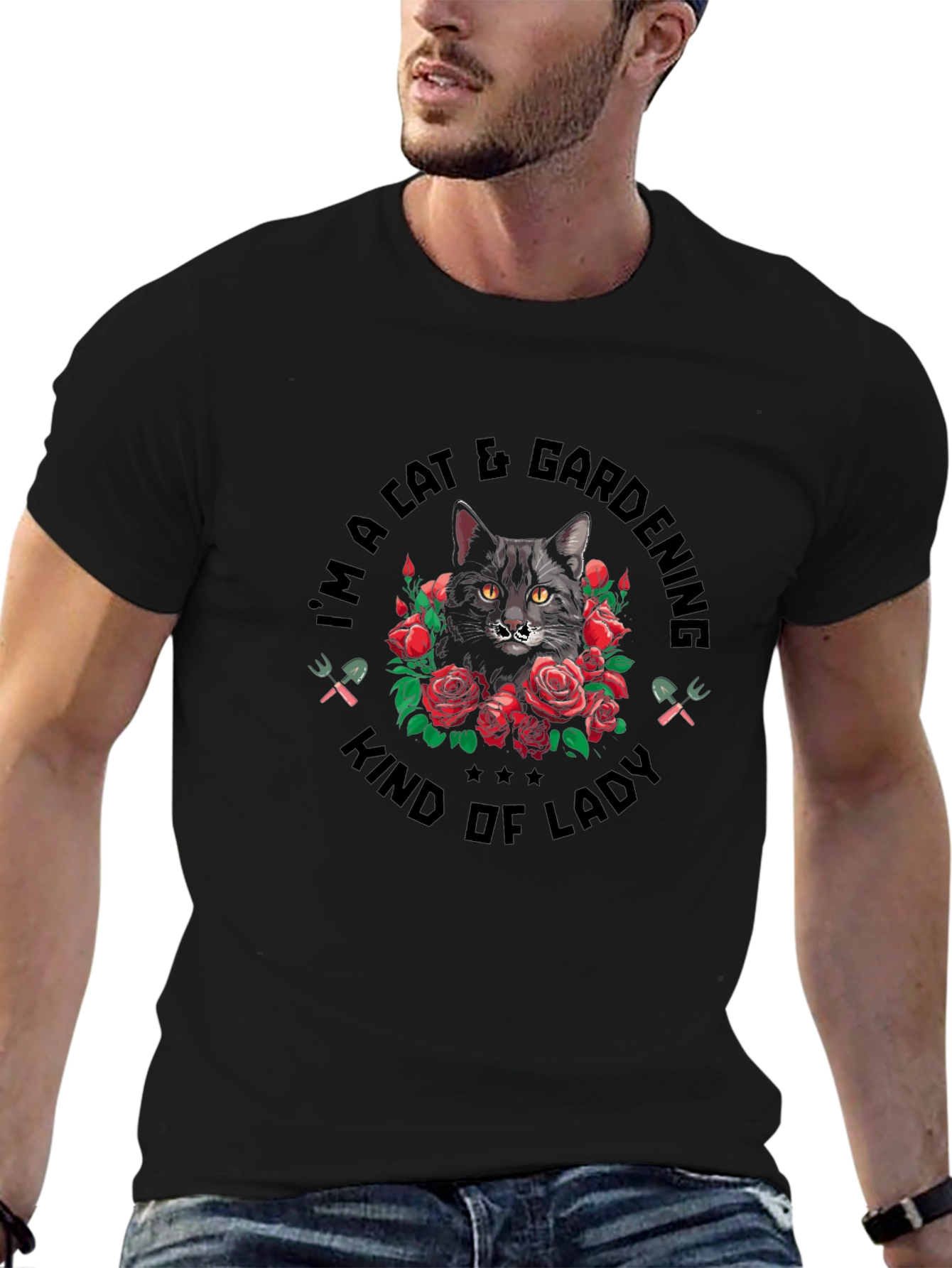 Cat & Gardening Lady T-Shirt