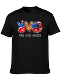 Peace Love America Patriotic Graphic Tee