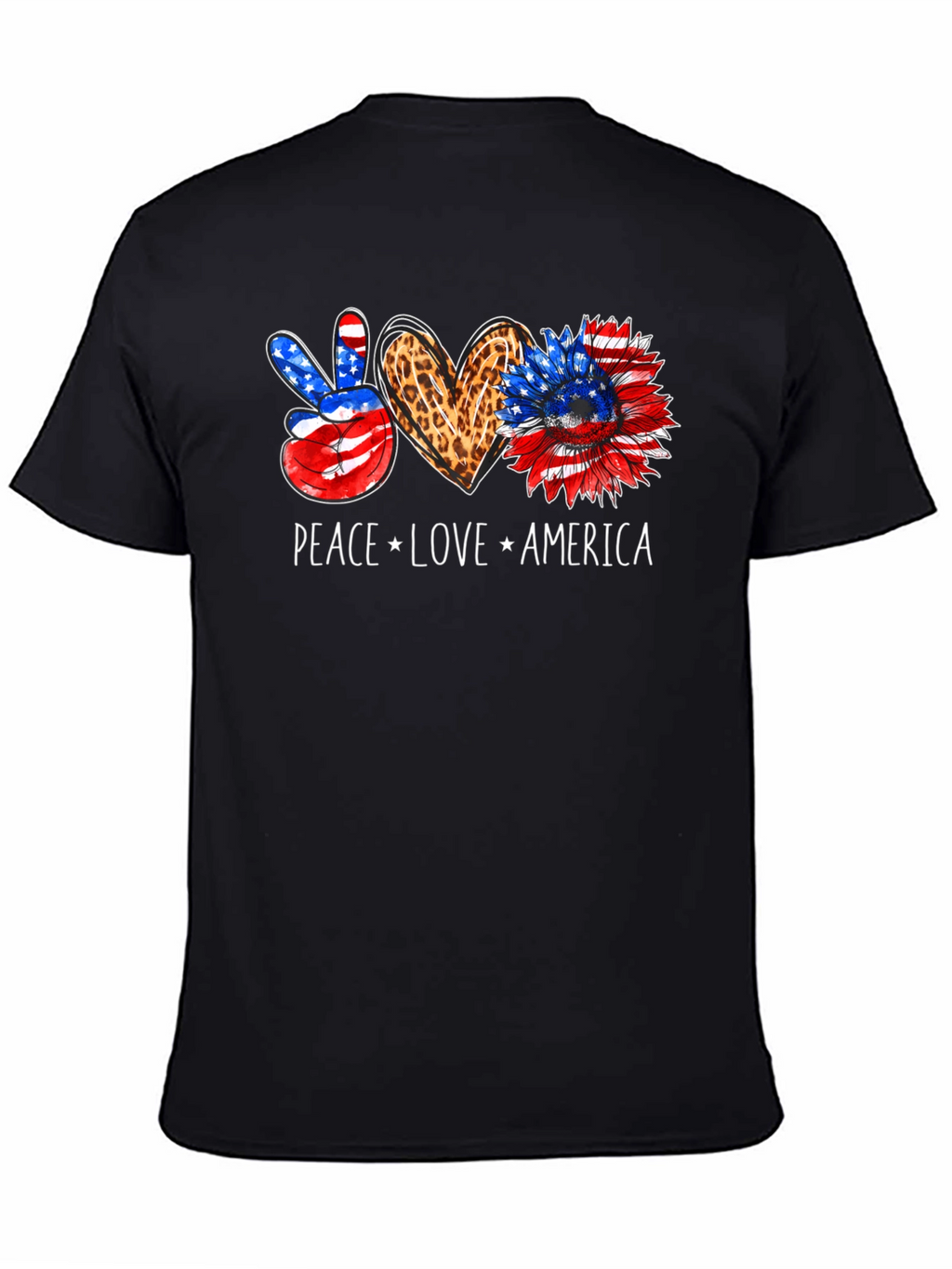 Peace Love America Patriotic Graphic Tee