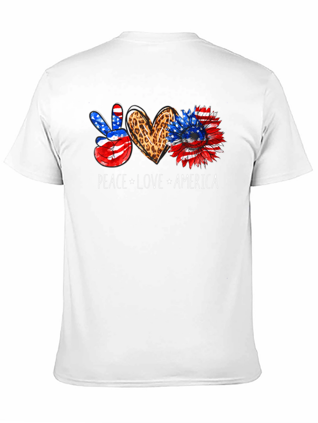 Peace Love America Patriotic Graphic Tee