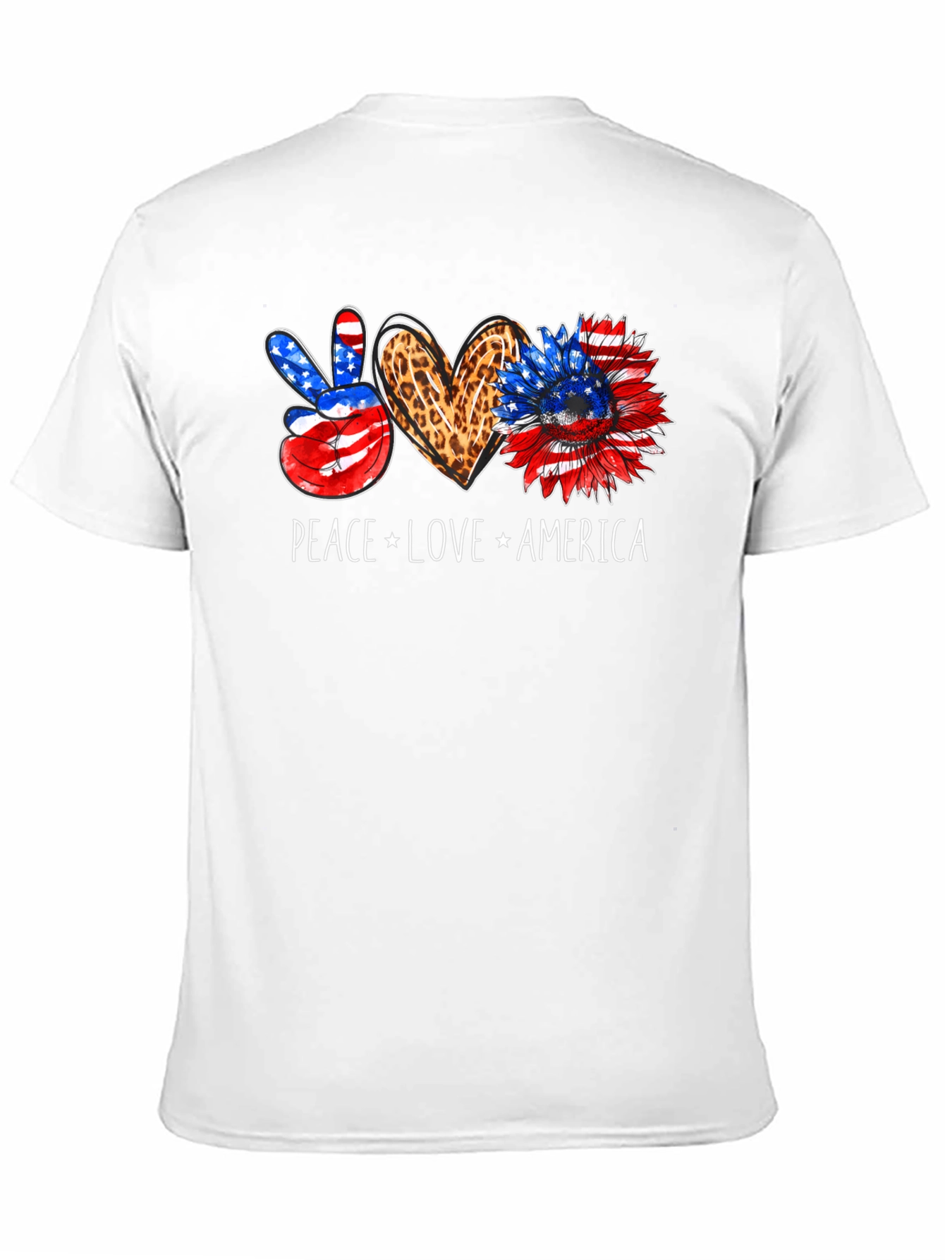 Peace Love America Patriotic Graphic Tee