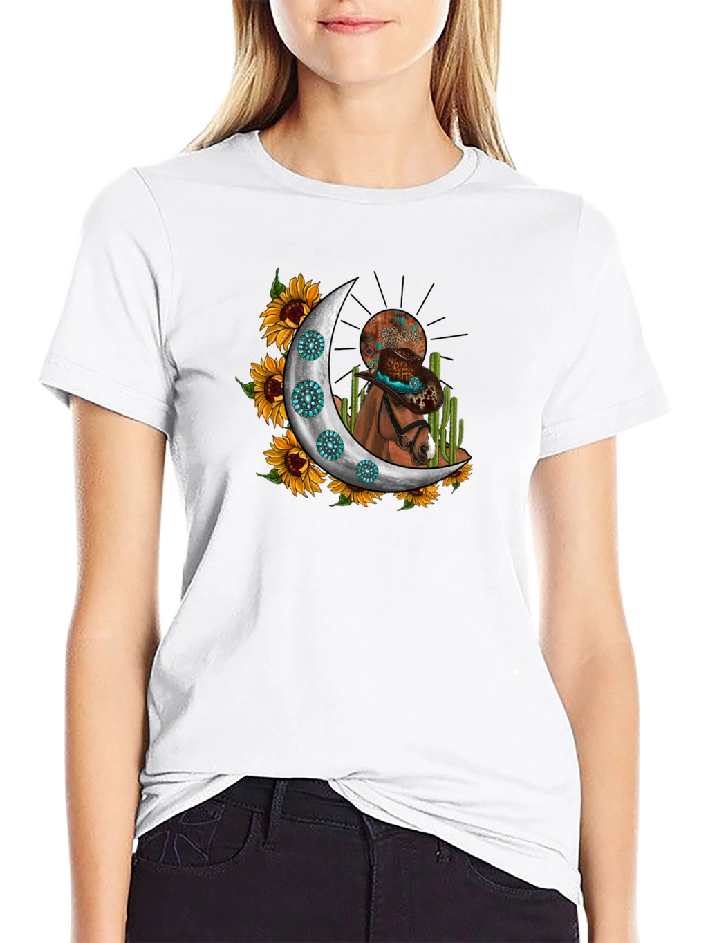 Cowboy Horse in Moon T-Shirt
