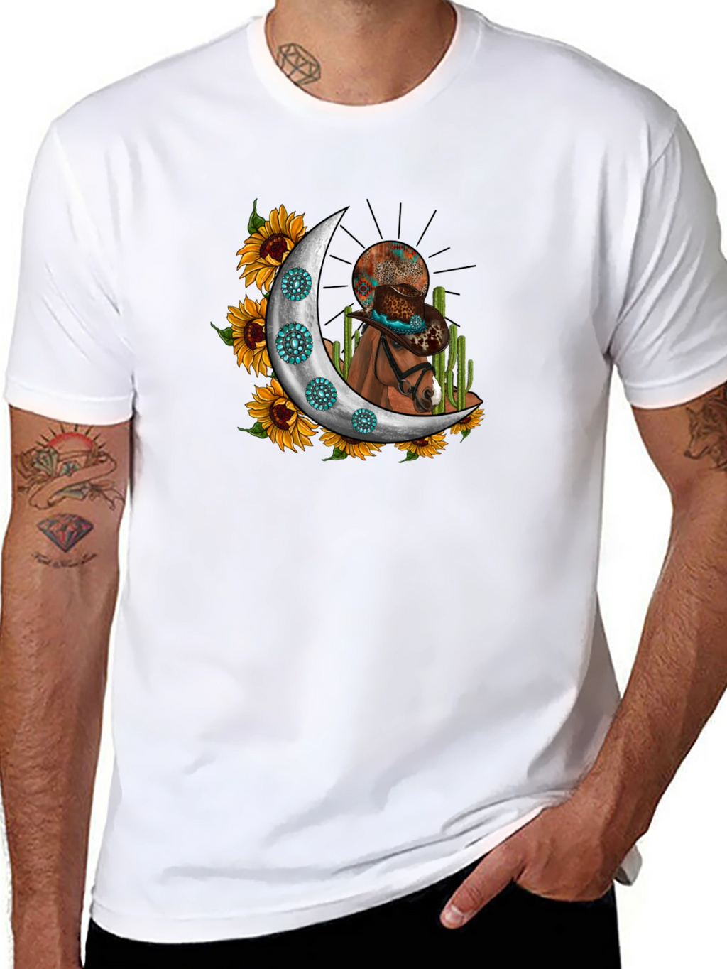 Cowboy Horse in Moon T-Shirt