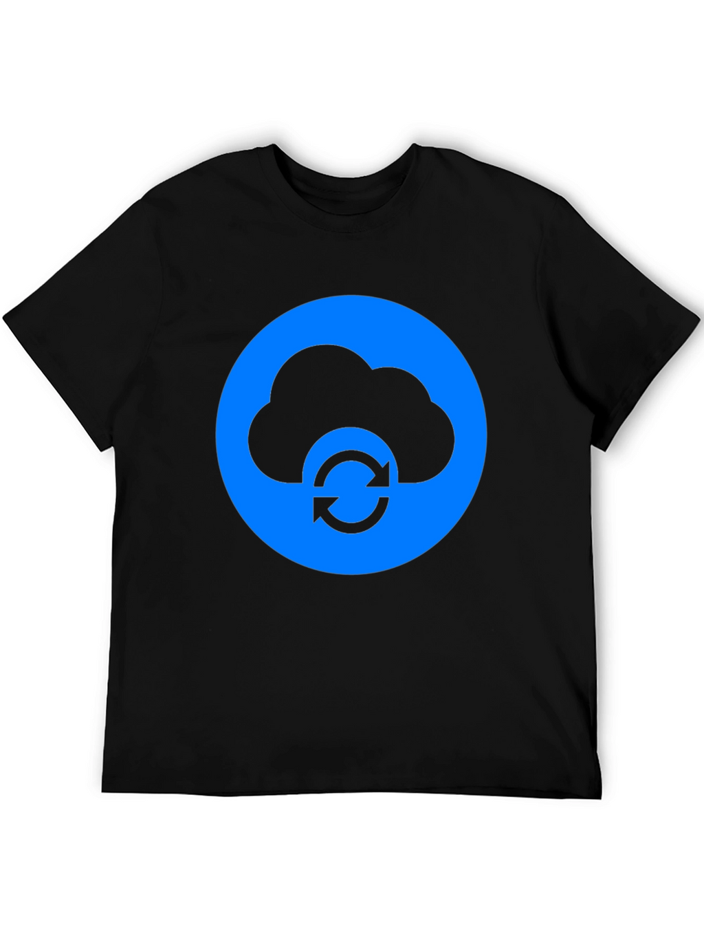 Cloud Sync Black T-Shirt - Modern Tech Design