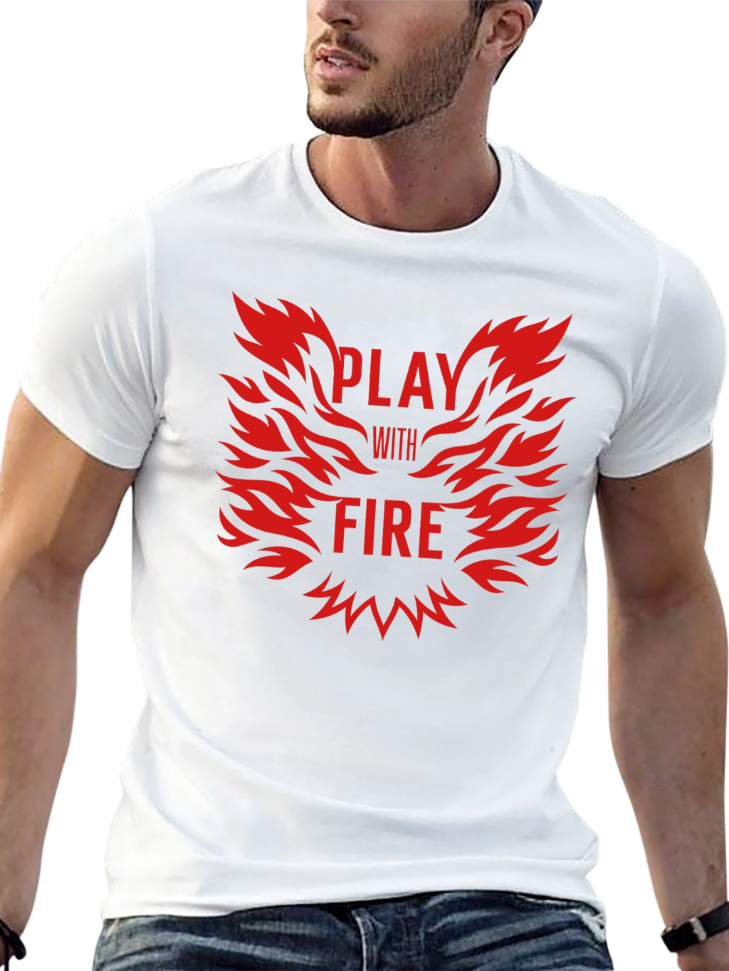 Play With Fire Black Graphic Tee