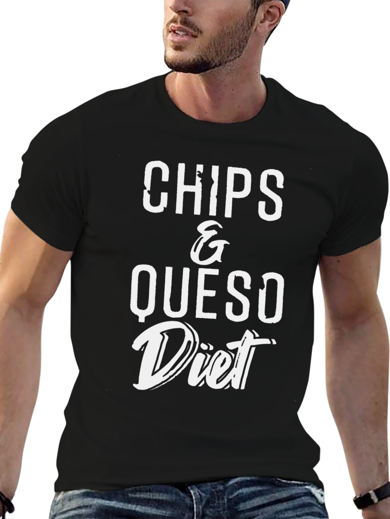 Chips & Queso Diet Graphic Tee - Unisex Black T-Shirt