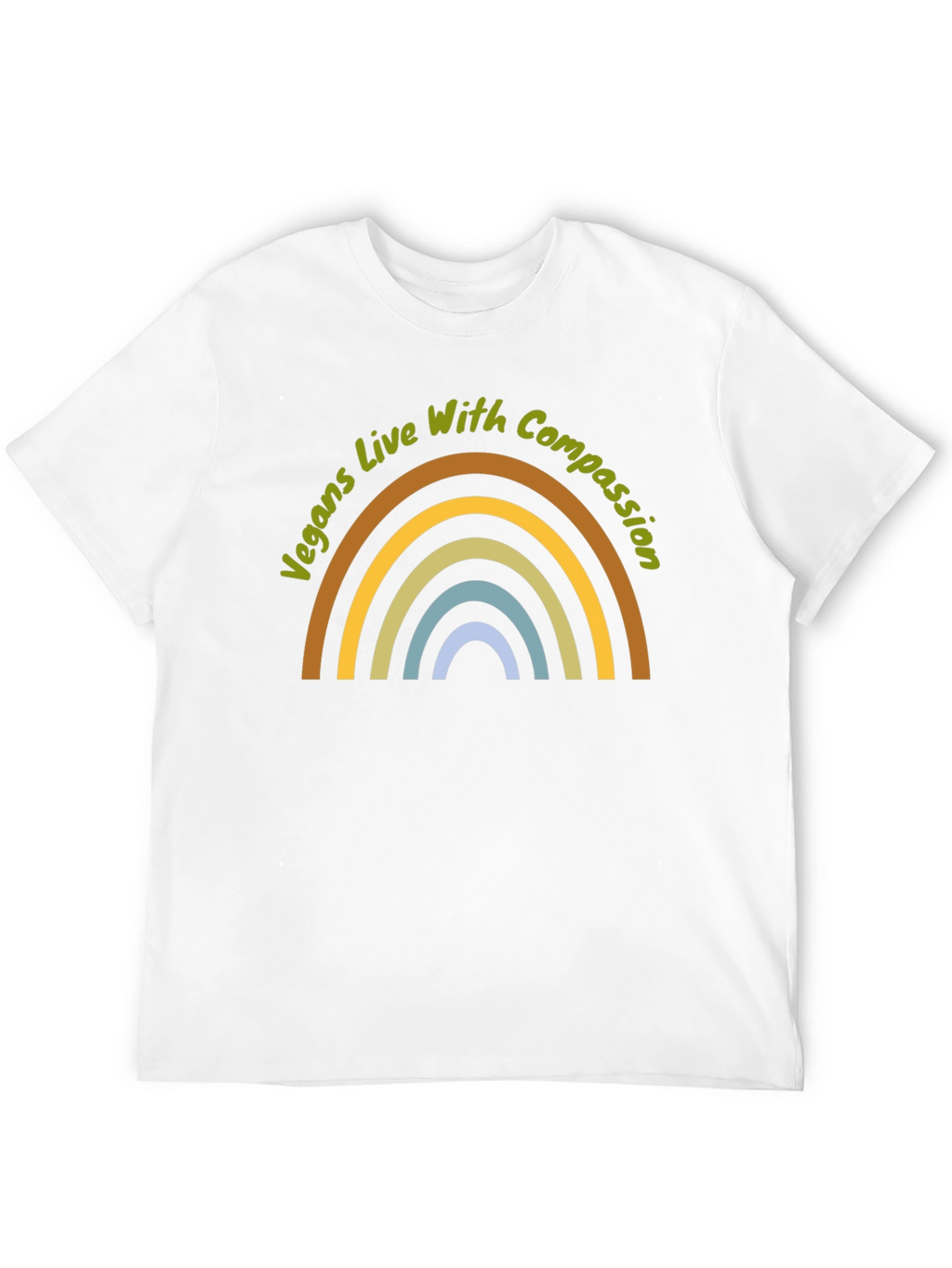 Vegans Live With Compassion Rainbow Graphic T-Shirt