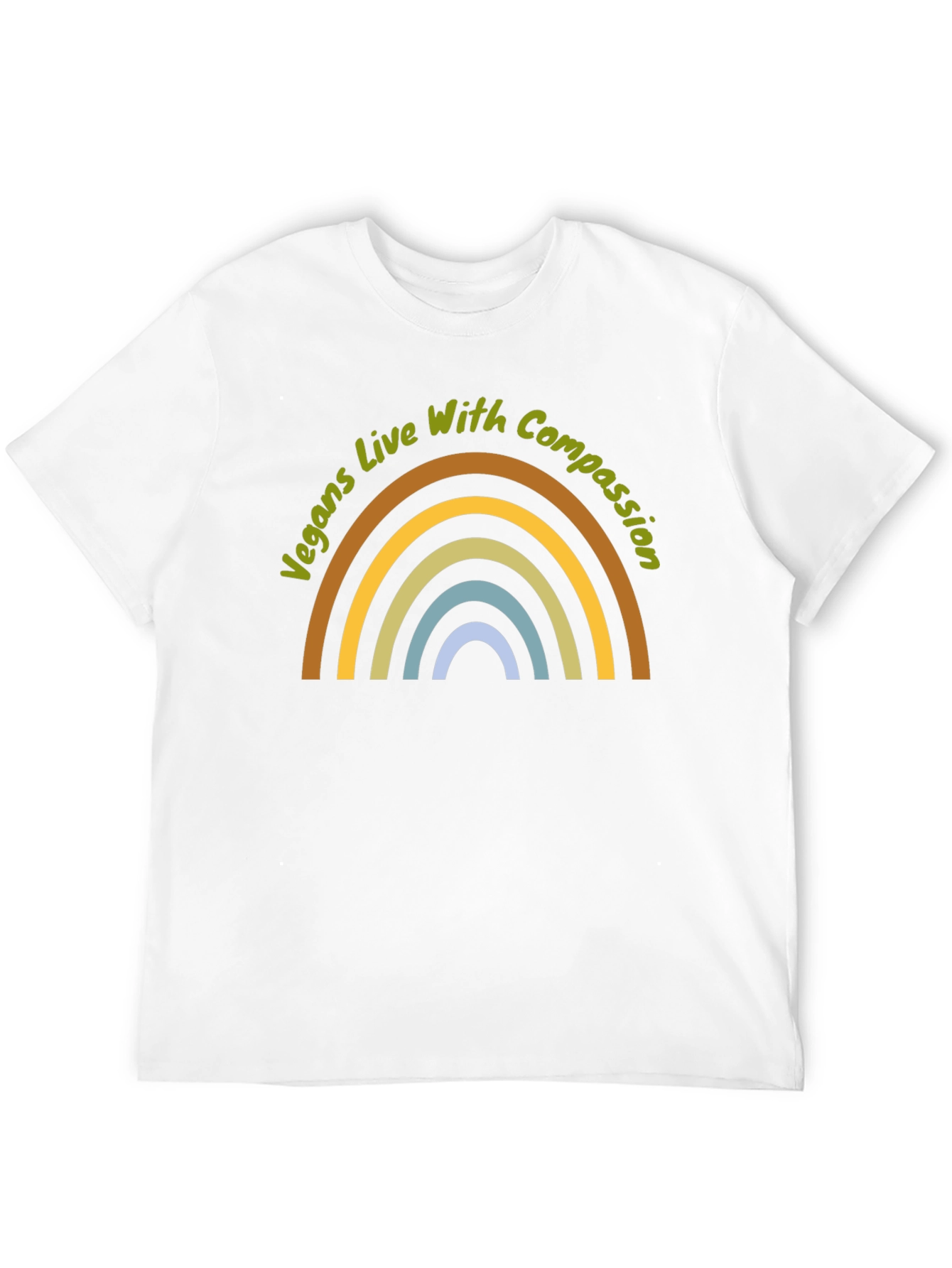 Vegans Live With Compassion Rainbow Graphic T-Shirt