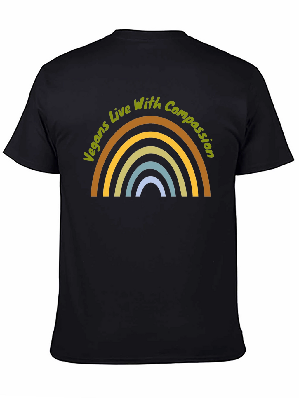 Vegans Live With Compassion Rainbow Graphic T-Shirt