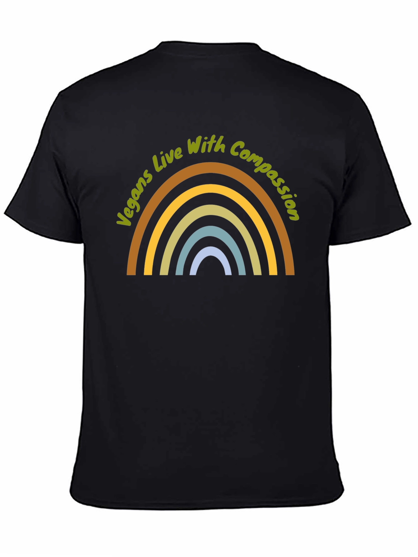 Vegans Live With Compassion Rainbow Graphic T-Shirt