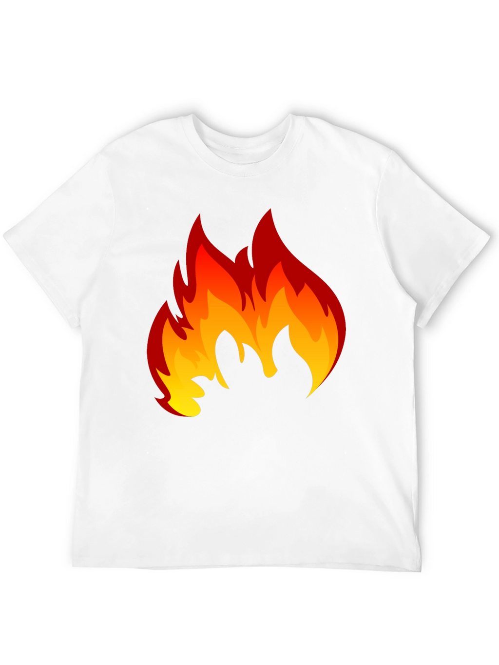 Fiery Flame Graphic Tee - Black Cotton T-Shirt