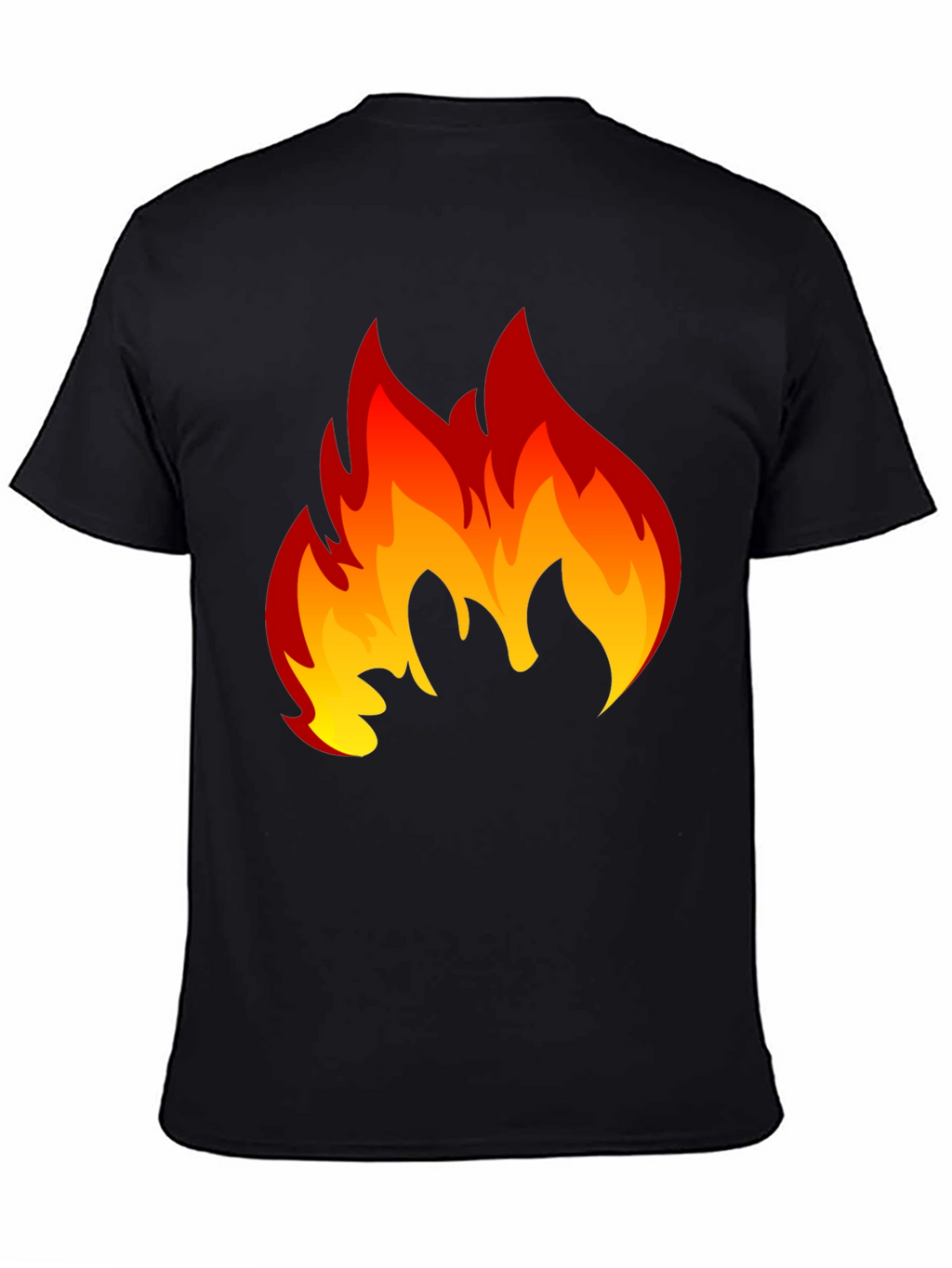 Fiery Flame Graphic Tee - Black Cotton T-Shirt