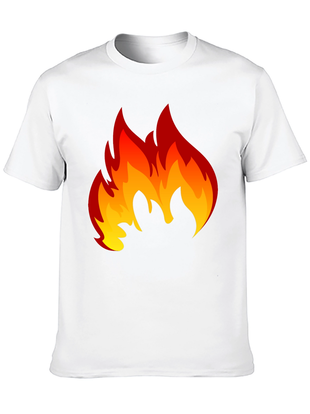 Fiery Flame Graphic Tee - Black Cotton T-Shirt