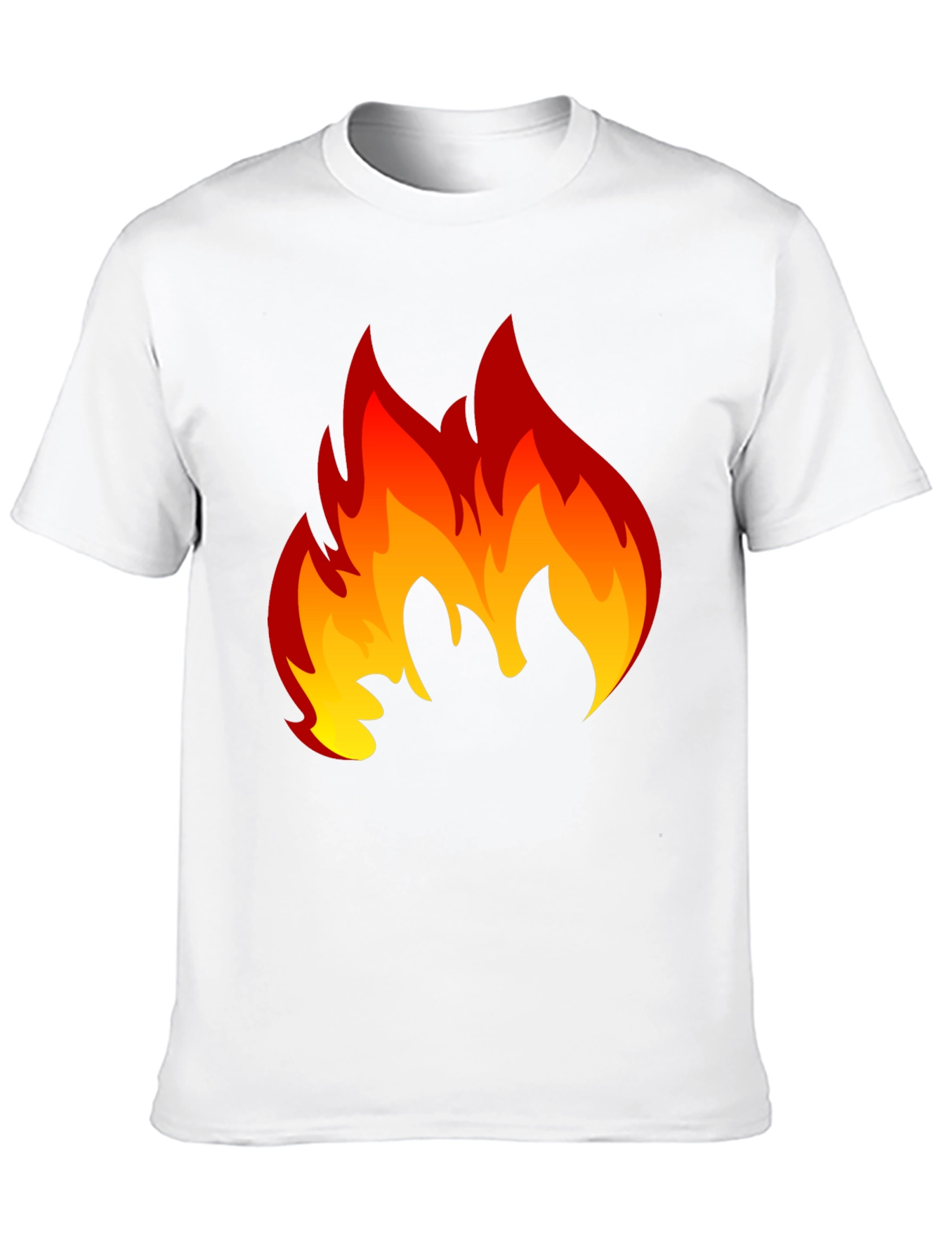 Fiery Flame Graphic Tee - Black Cotton T-Shirt