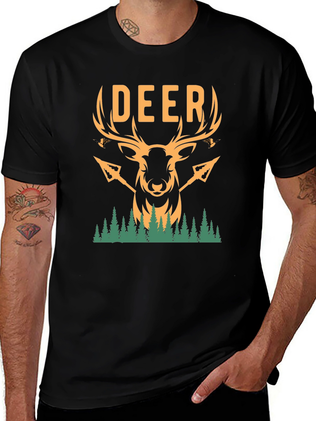 Deer Hunting Graphic Tee - Nature Lovers T-Shirt