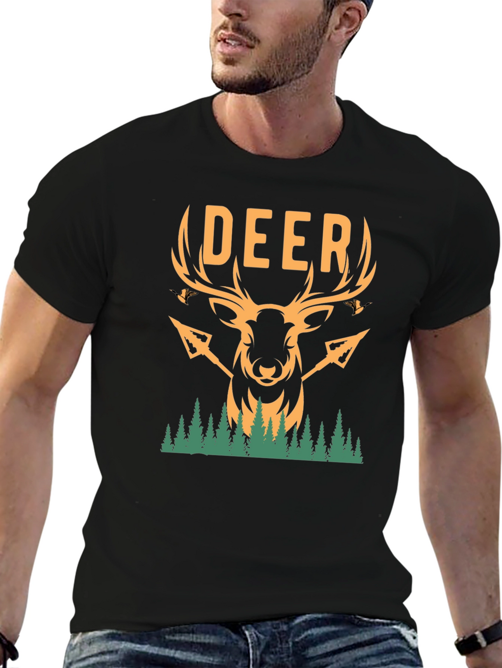 Deer Hunting Graphic Tee - Nature Lovers T-Shirt