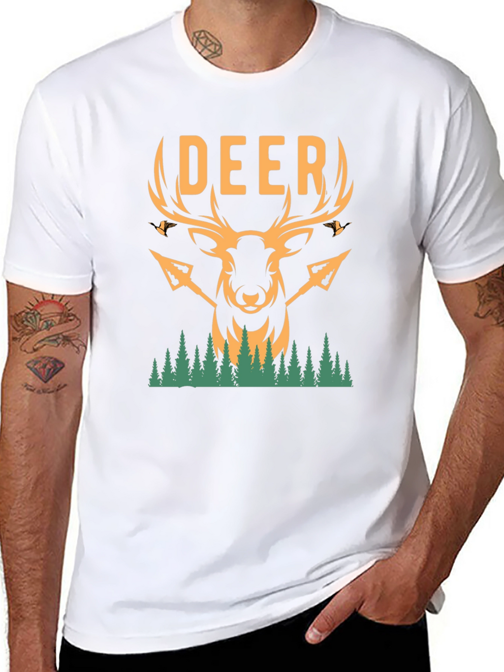 Deer Hunting Graphic Tee - Nature Lovers T-Shirt