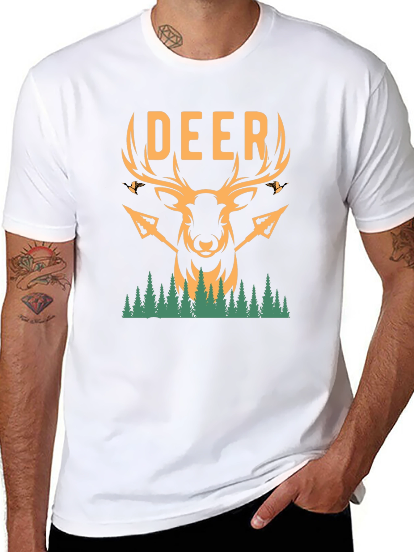 Deer Hunting Graphic Tee - Nature Lovers T-Shirt