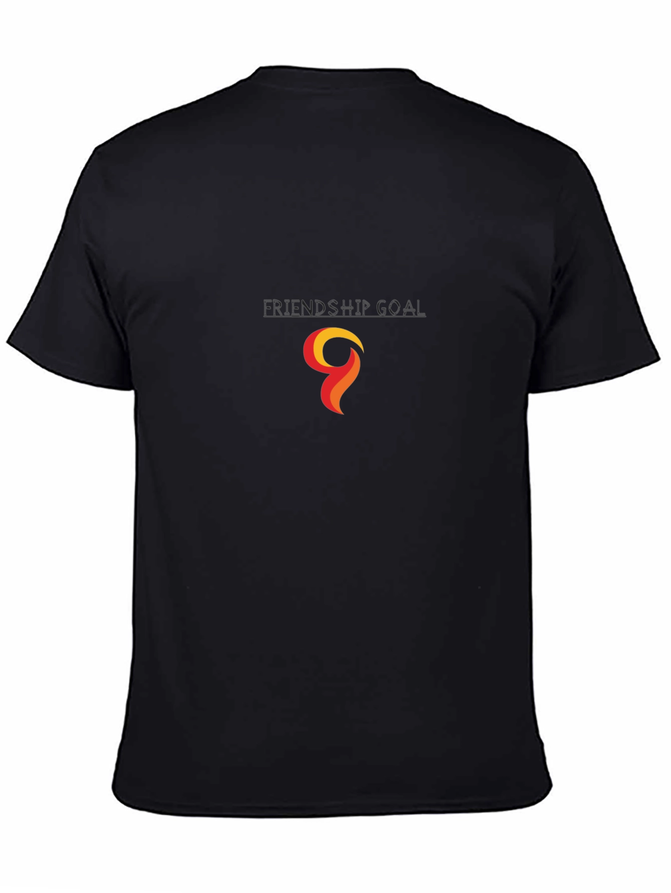 Black T-Shirt with Abstract Flame Graphic