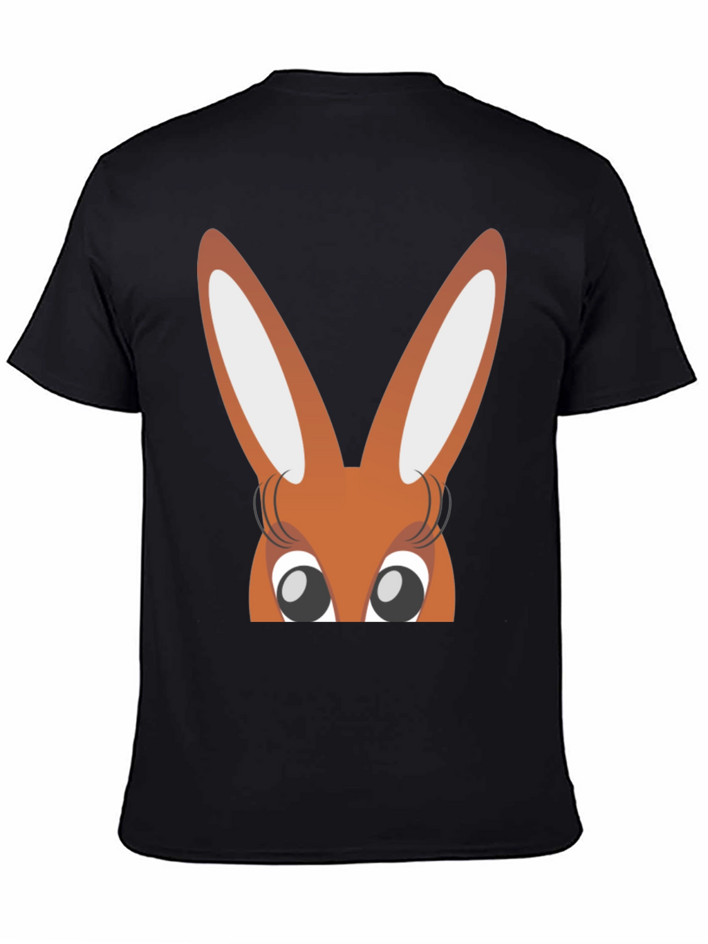 Bunny Eyes Black T-Shirt Easter Fun