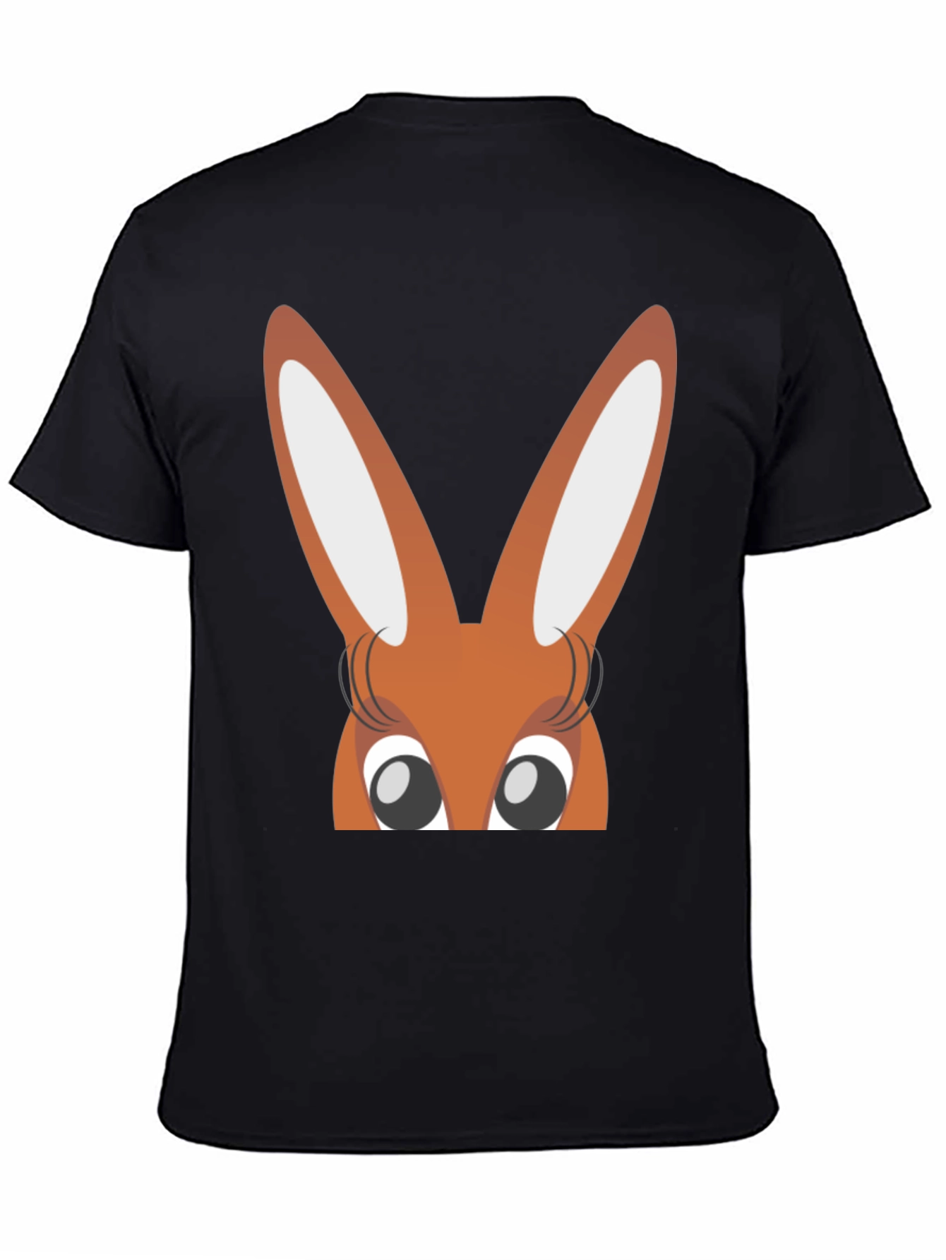 Bunny Eyes Black T-Shirt Easter Fun