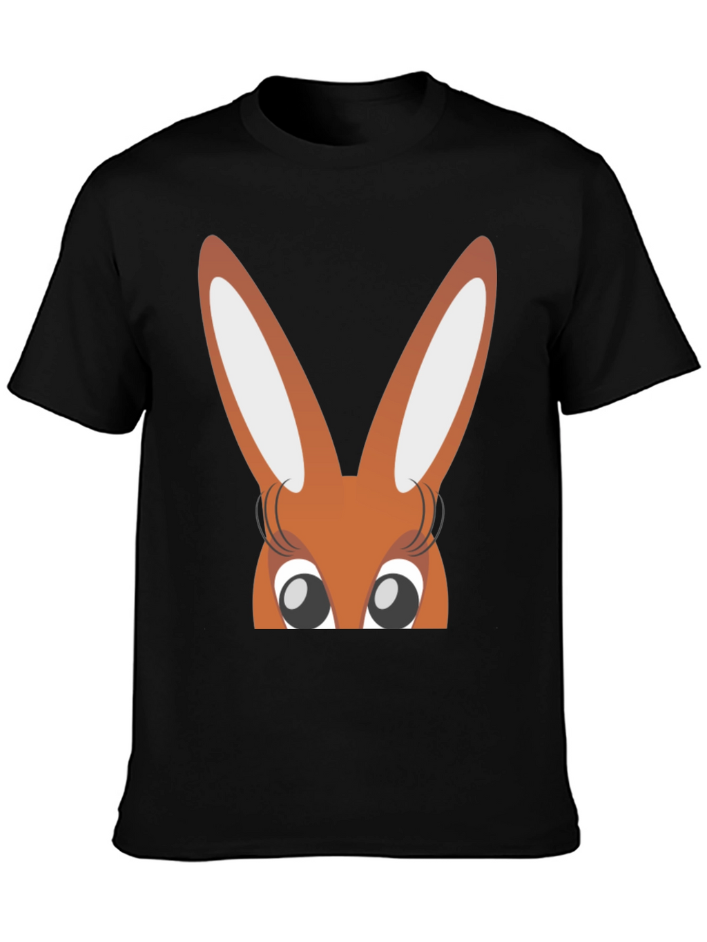 Bunny Eyes Black T-Shirt Easter Fun