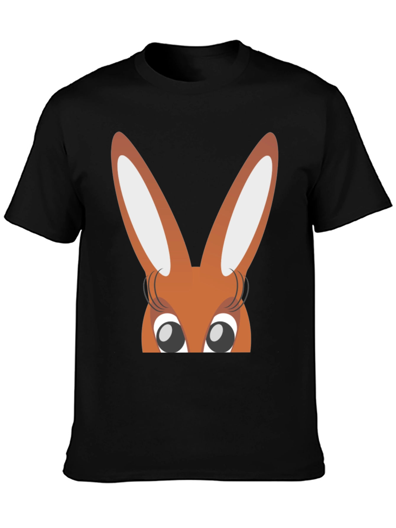 Bunny Eyes Black T-Shirt Easter Fun