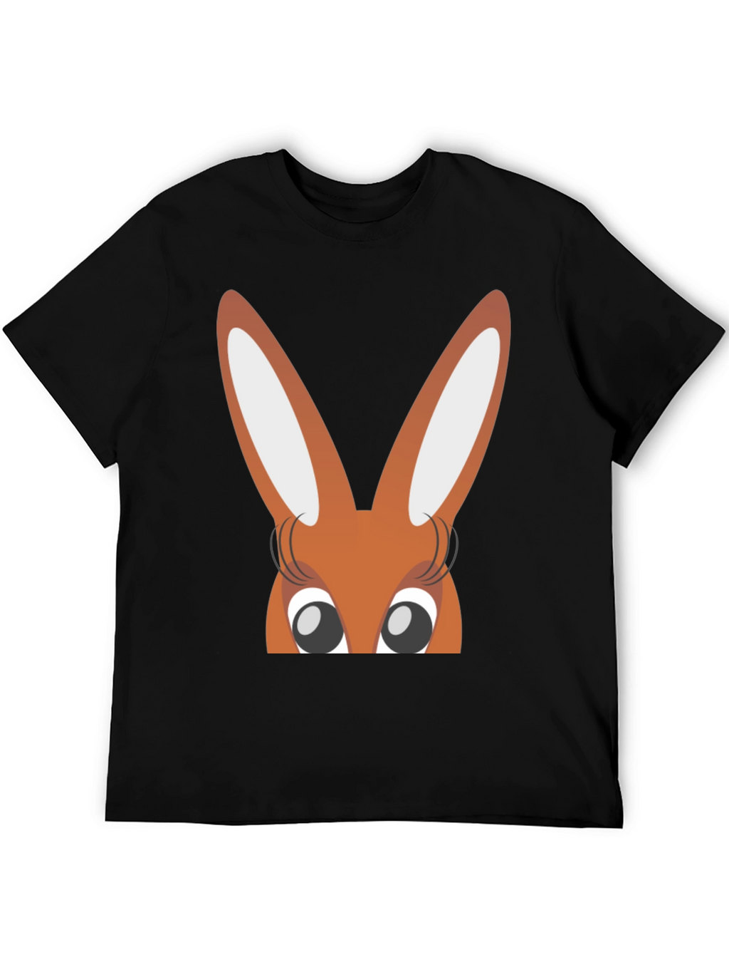 Bunny Eyes Black T-Shirt Easter Fun