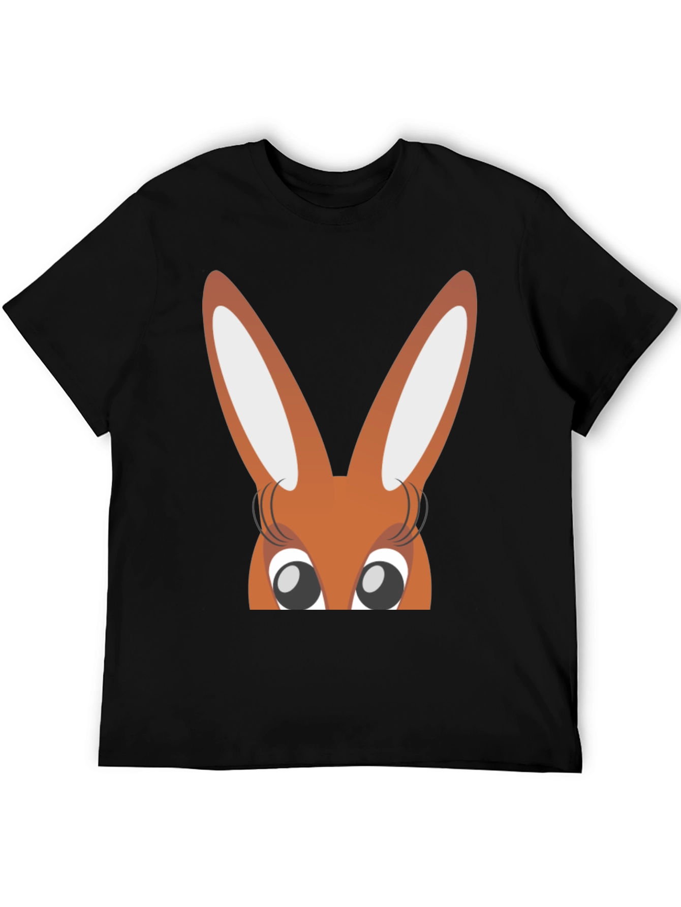Bunny Eyes Black T-Shirt Easter Fun