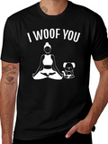I Woof You Yoga Dog Lover Black T-Shirt