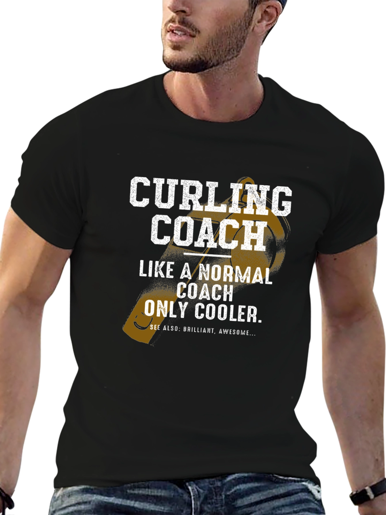 Curling Coach T-Shirt - Normal Coach Only Cooler