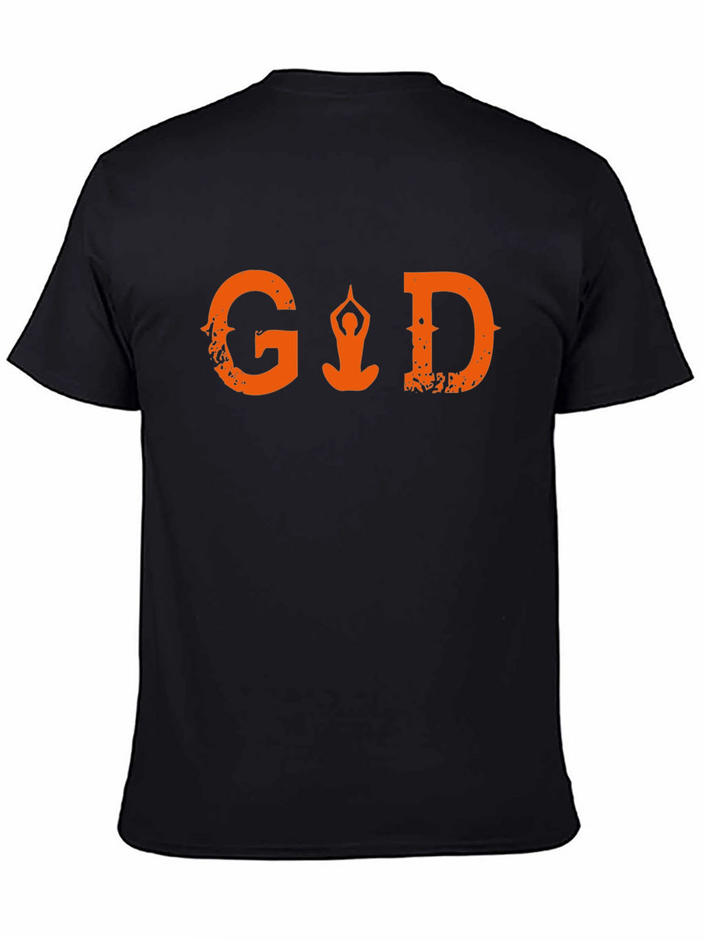 Yoga Meditation Graphic Print T-Shirt - Black