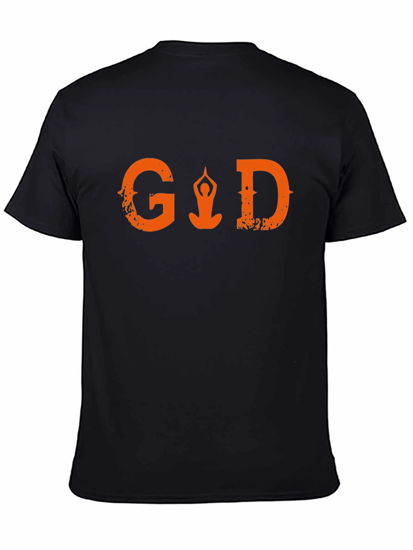 Yoga Meditation Graphic Print T-Shirt - Black