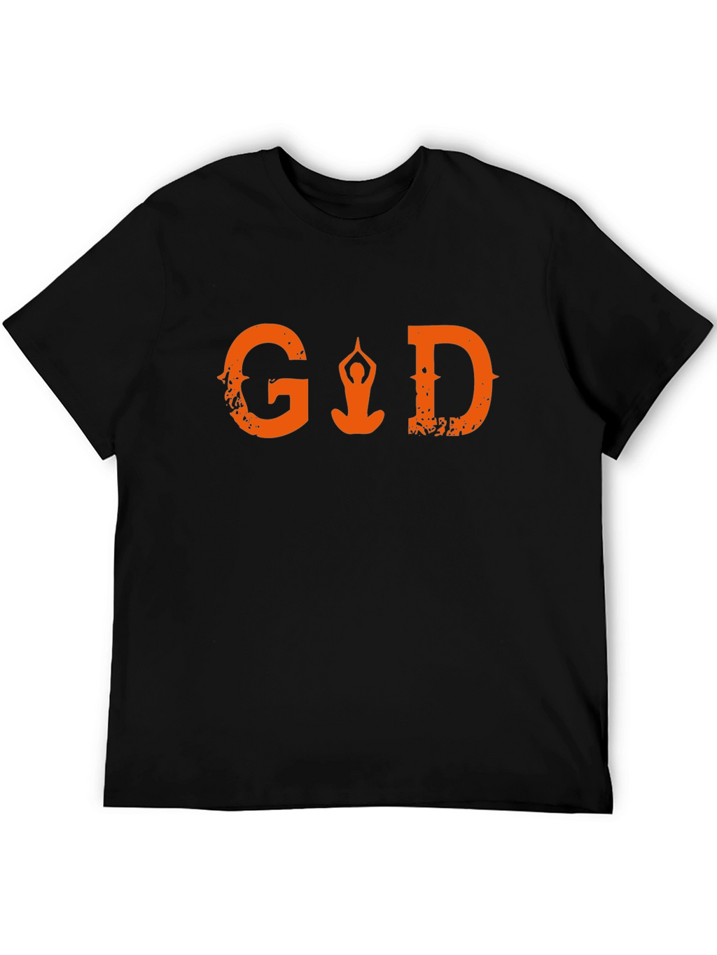 Yoga Meditation Graphic Print T-Shirt - Black