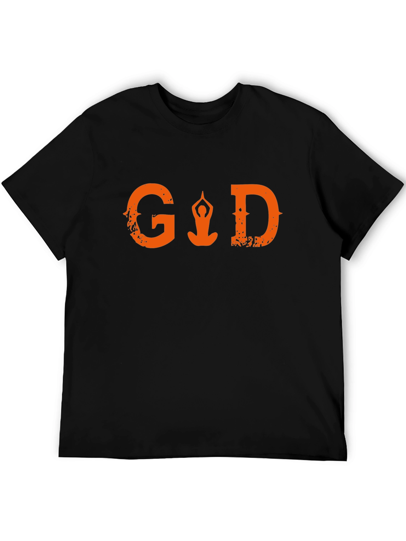 Yoga Meditation Graphic Print T-Shirt - Black