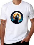 Wolf Moon Graphic T-Shirt - Black Cotton Tee