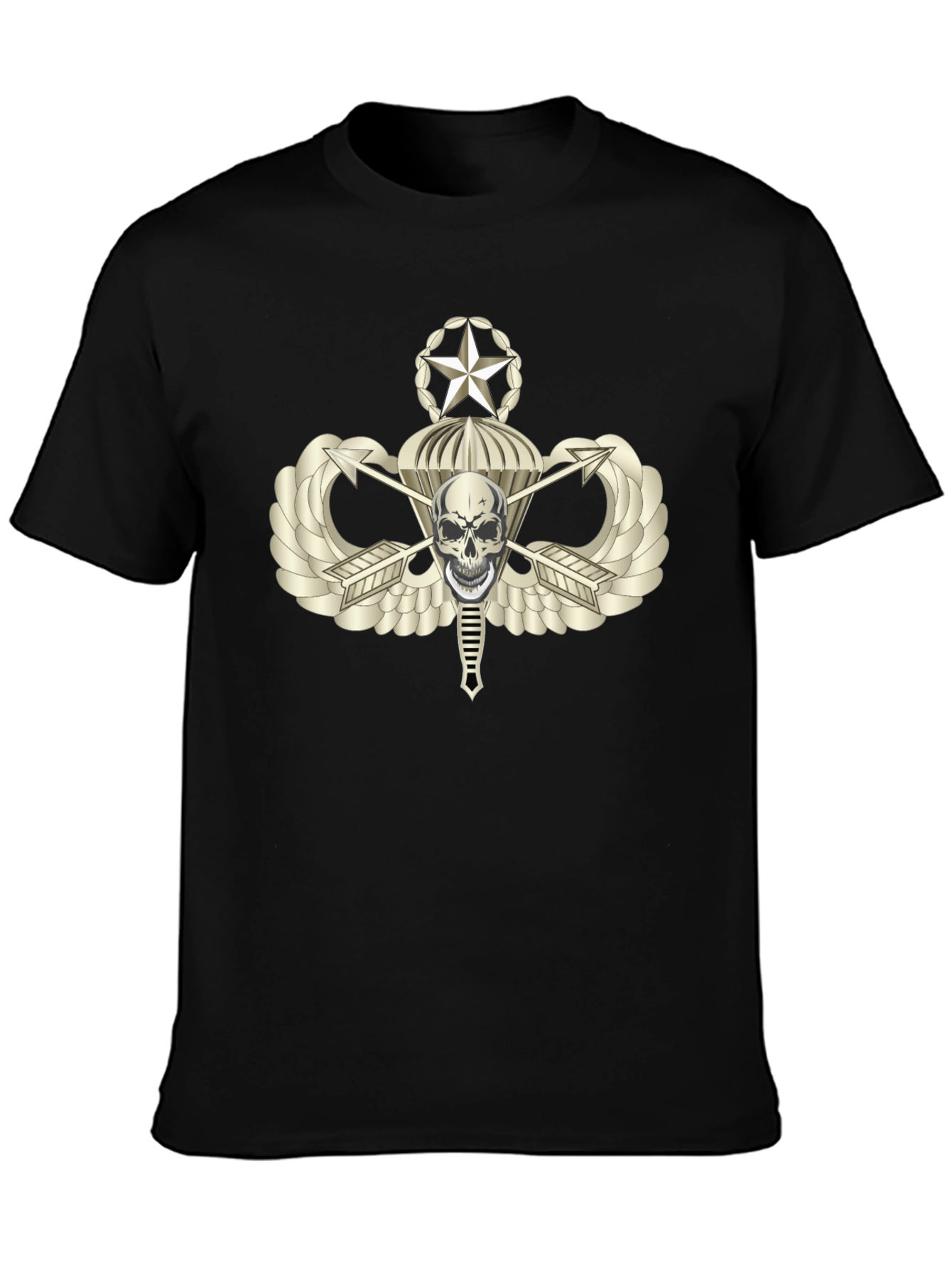Skull Parachute Airborne Graphic T-Shirt