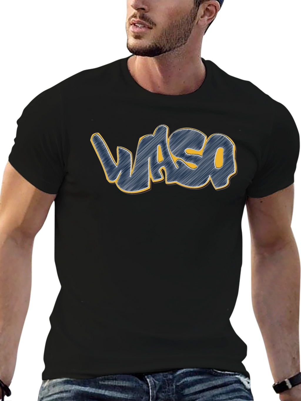 Waso Graphic T-Shirt - Casual Crew Neck Tee