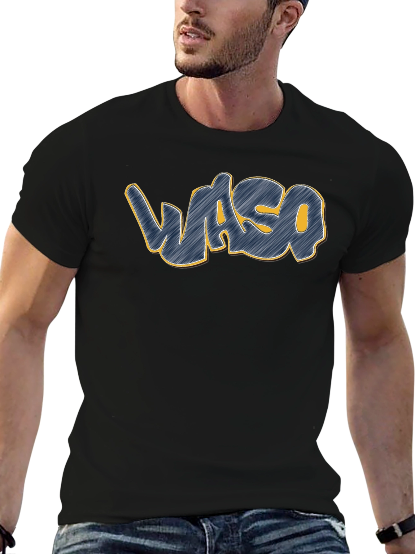 Waso Graphic T-Shirt - Casual Crew Neck Tee